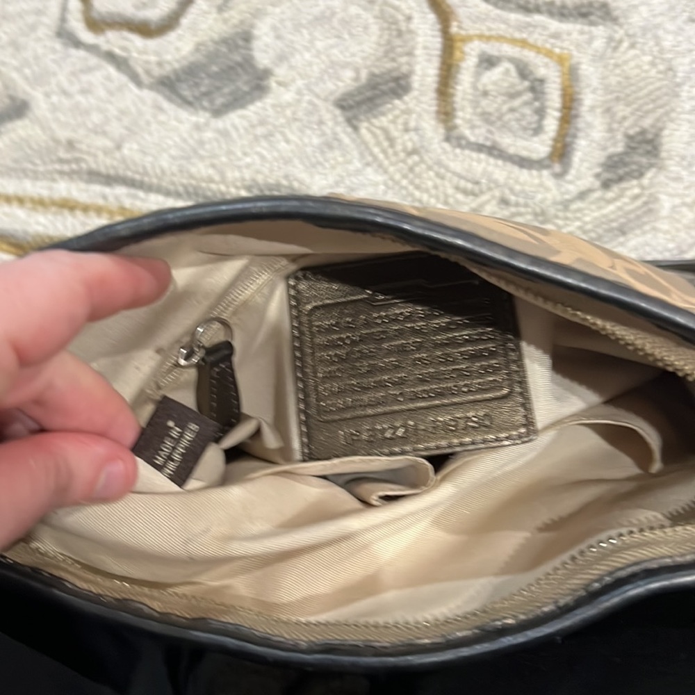 💕Coach metallic gold bronze jacquard medium crossbody bag💕 - Picture 10 of 12